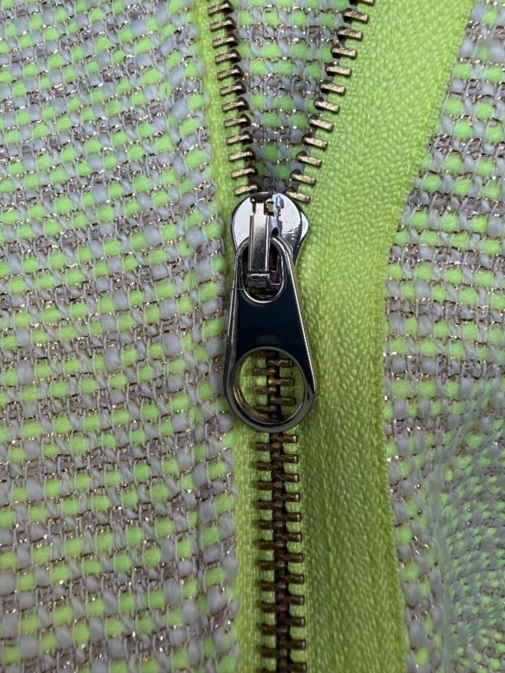 NWT Ted Baker London Bouclé Moto Blazer Chartreuse and Gold Size 3 (US 6-8) - Picture 6 of 10